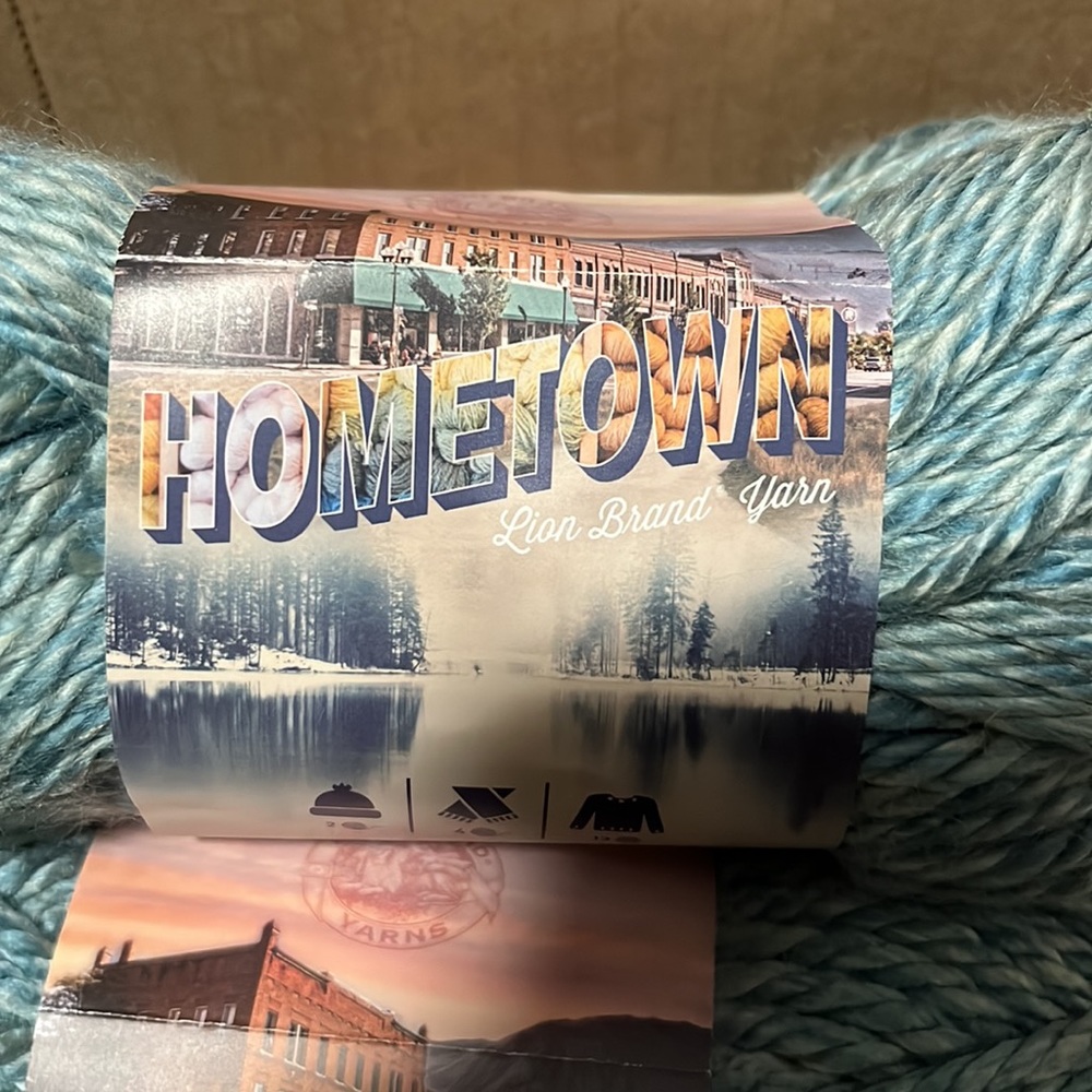 Lion Brand Hometown Yarn- 6 skeins Reseda Dojo